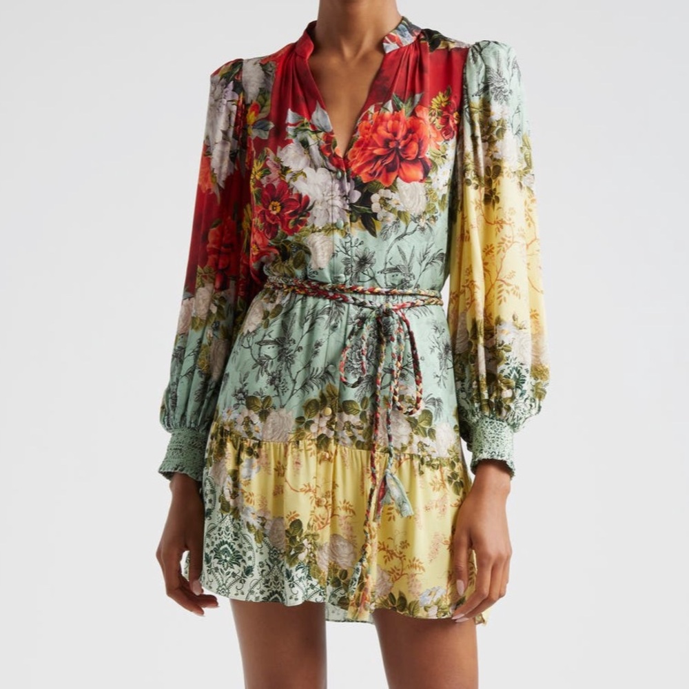 Alice + Olivia Multi‑Color Floral Mini Dress